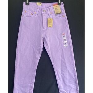NWT Levi's Women's 501 High Rise Straight Leg Jeans Purple 24x30 125010477